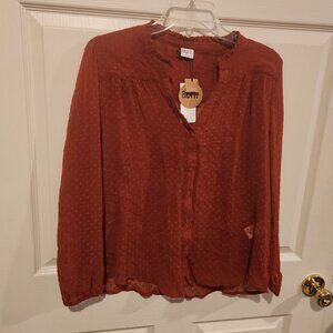 Rust colored ladies M top by Bila-77